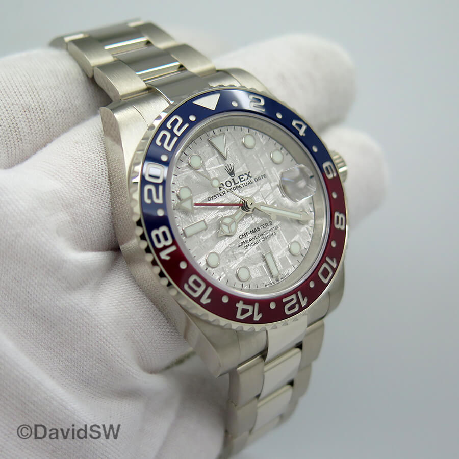 white gold gmt meteorite dial