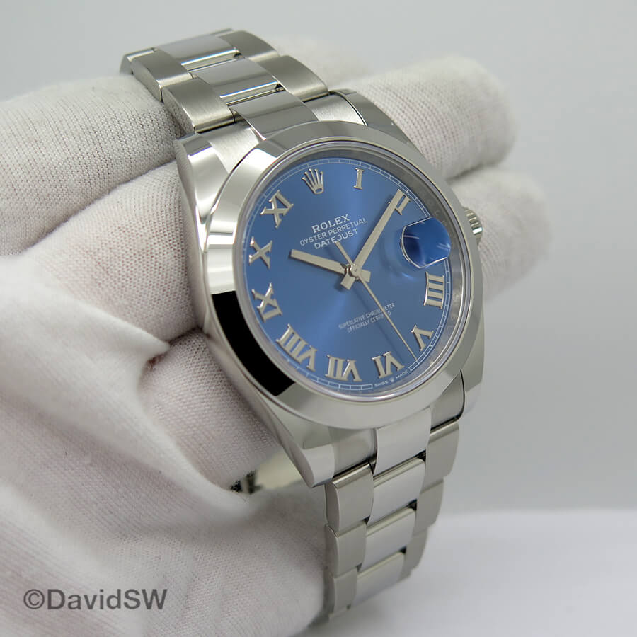 rolex datejust 41 blue roman