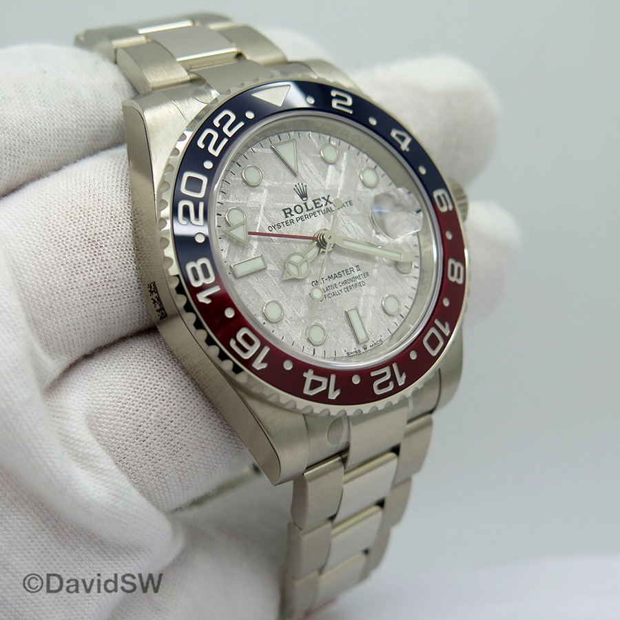 white gold gmt meteorite dial