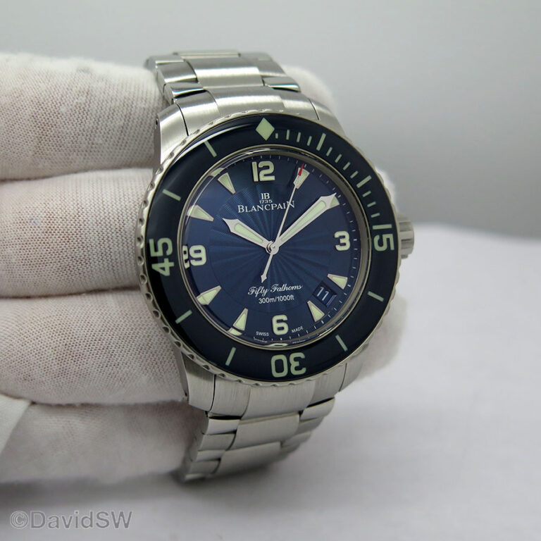 fifty five fathoms automatic blue dial men's watch