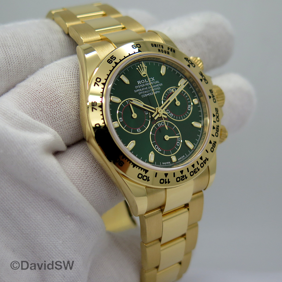 Rolex Cosmograph Daytona 18k Yellow Gold With Green Dial Davidsw