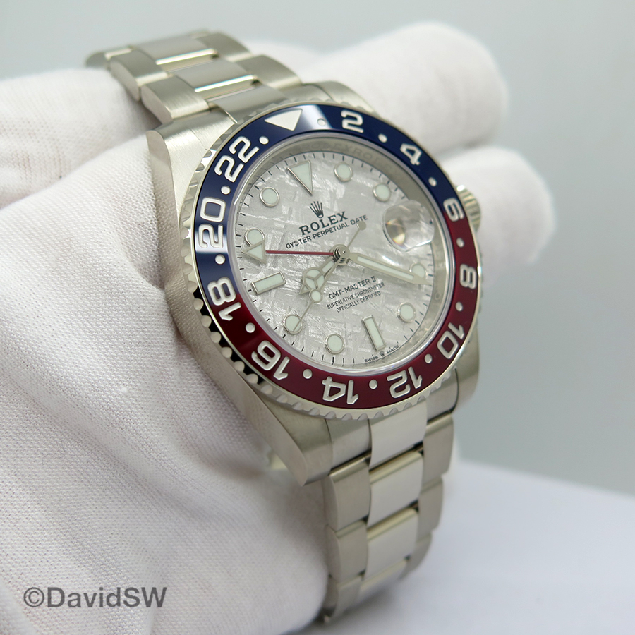 white gold gmt meteorite dial