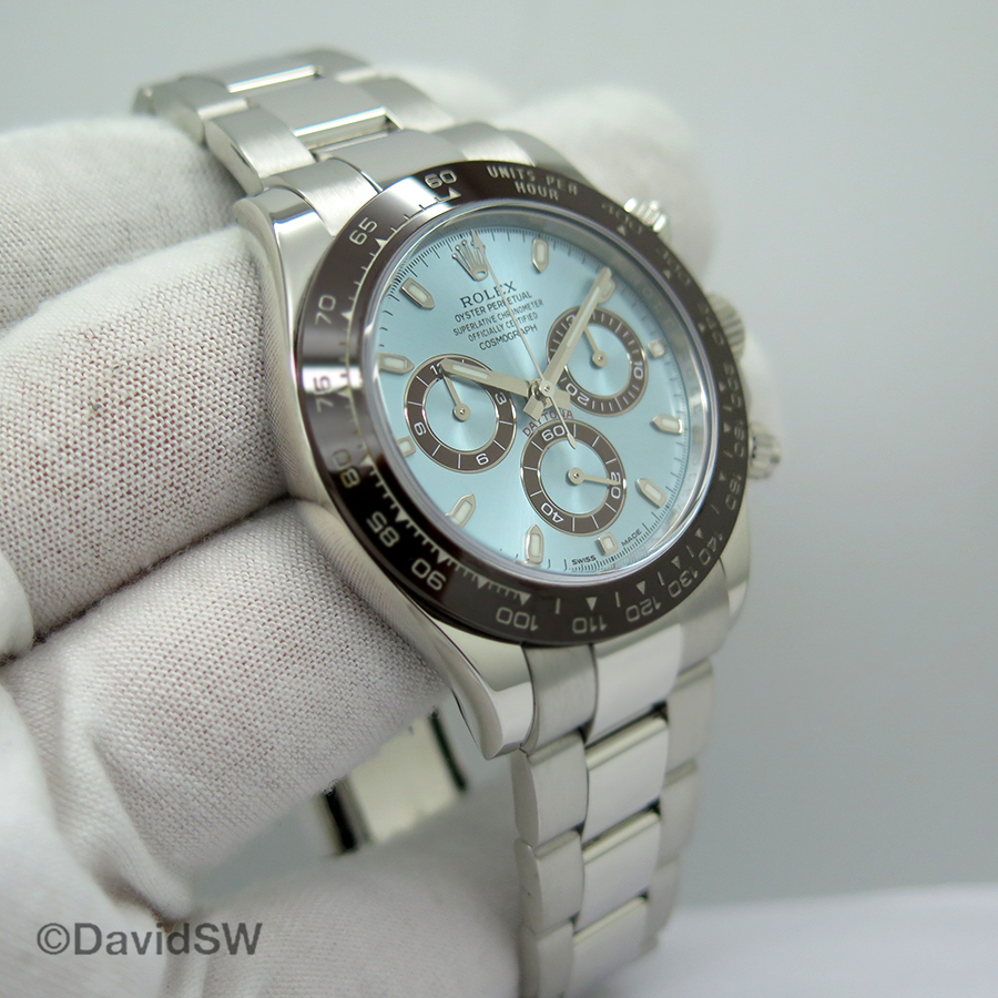 rolex cosmograph daytona ice blue dial platinum mens watch