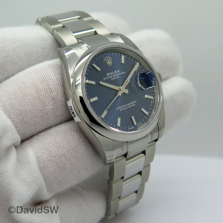 Rolex 1150 Datejust With Blue Stick Dial On Oyster Davidsw