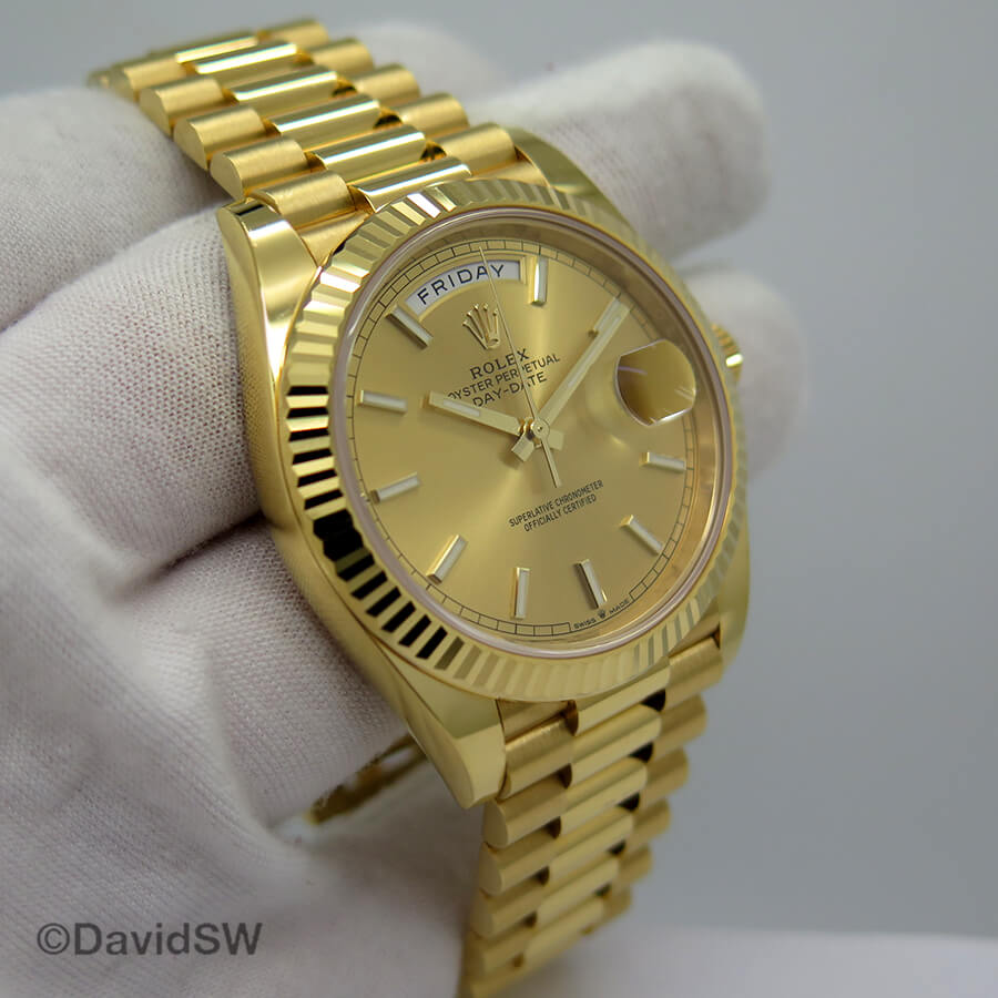 rolex day date 40 champagne dial